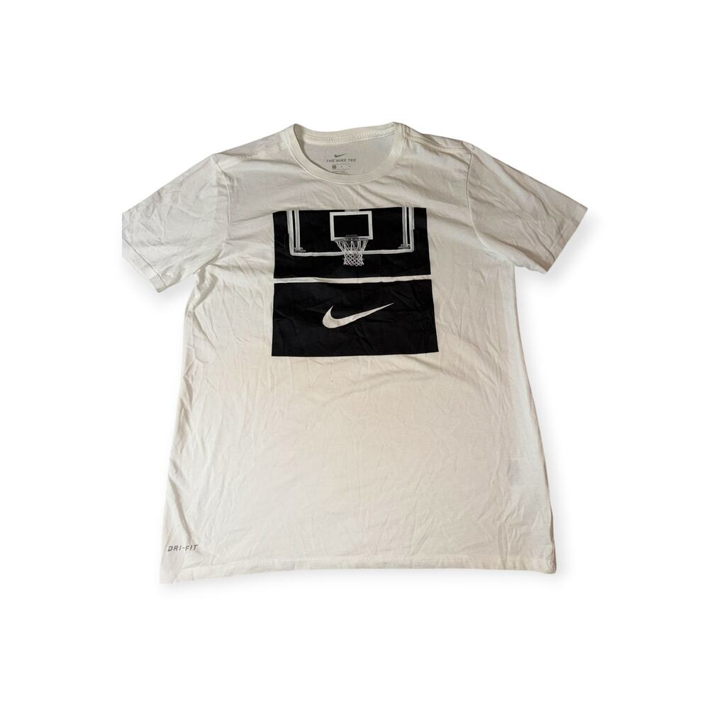 Nike Basketball Graphic T-Shirt, White/Black, Men's Medium